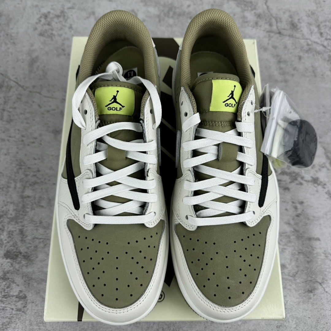 Chanel Jordan 1 Retro Low Golf Travis Scott Neutral (Olive) - Image 4