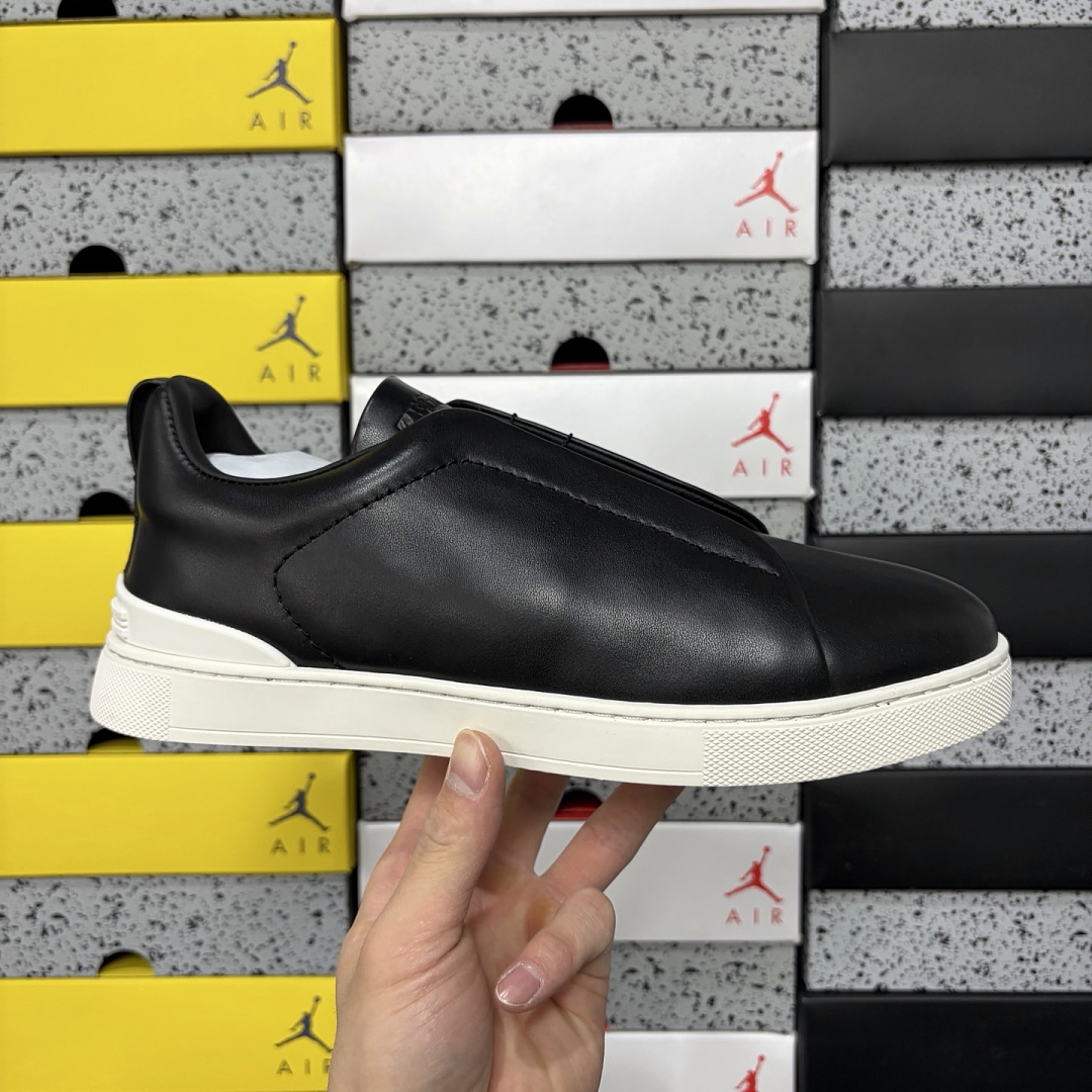 Zegna Deerskin Triple Stitch (White Black) - Image 2