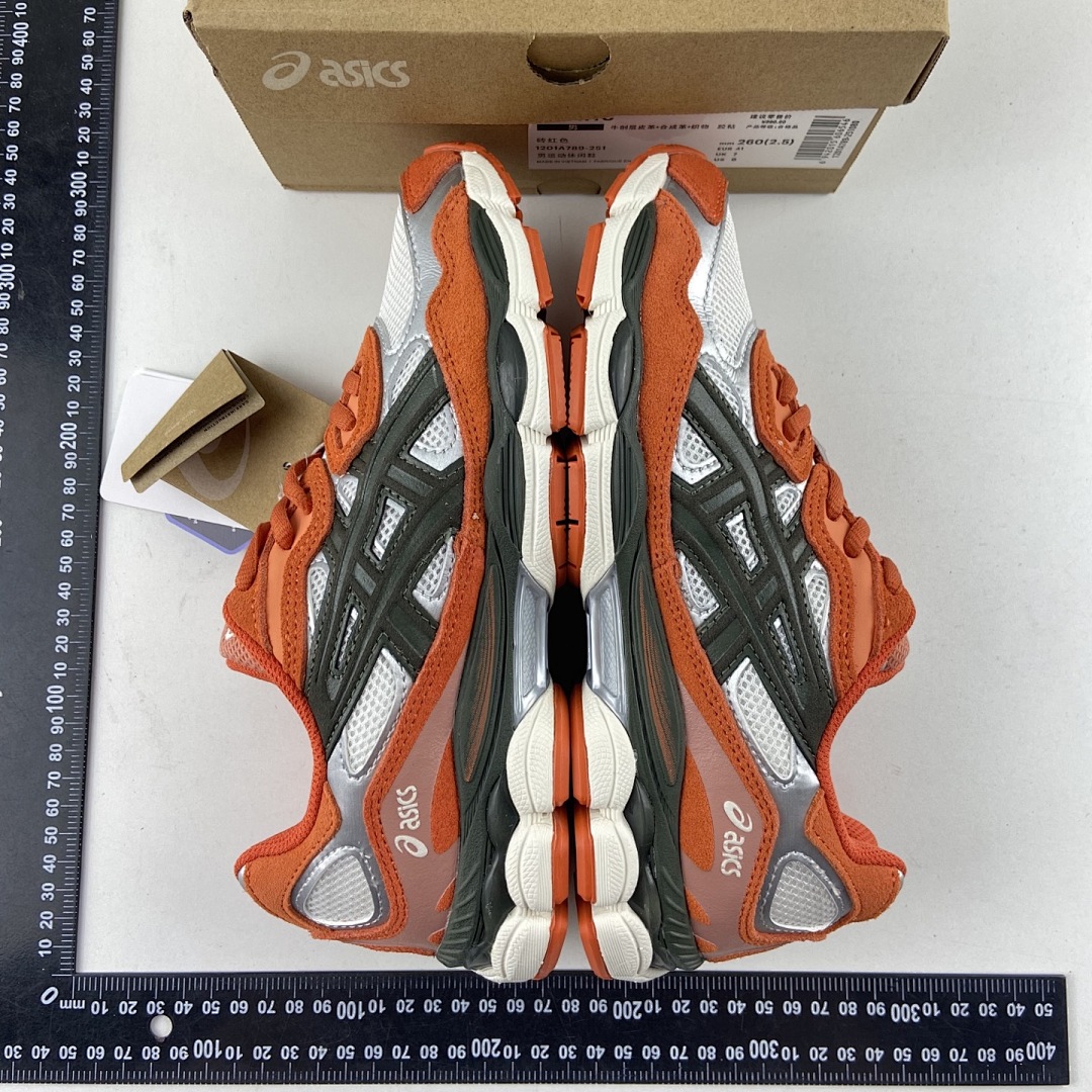 ASICS Gel-NYC Oatmeal Forest Green Orange NYC Brick (Red) - Image 9