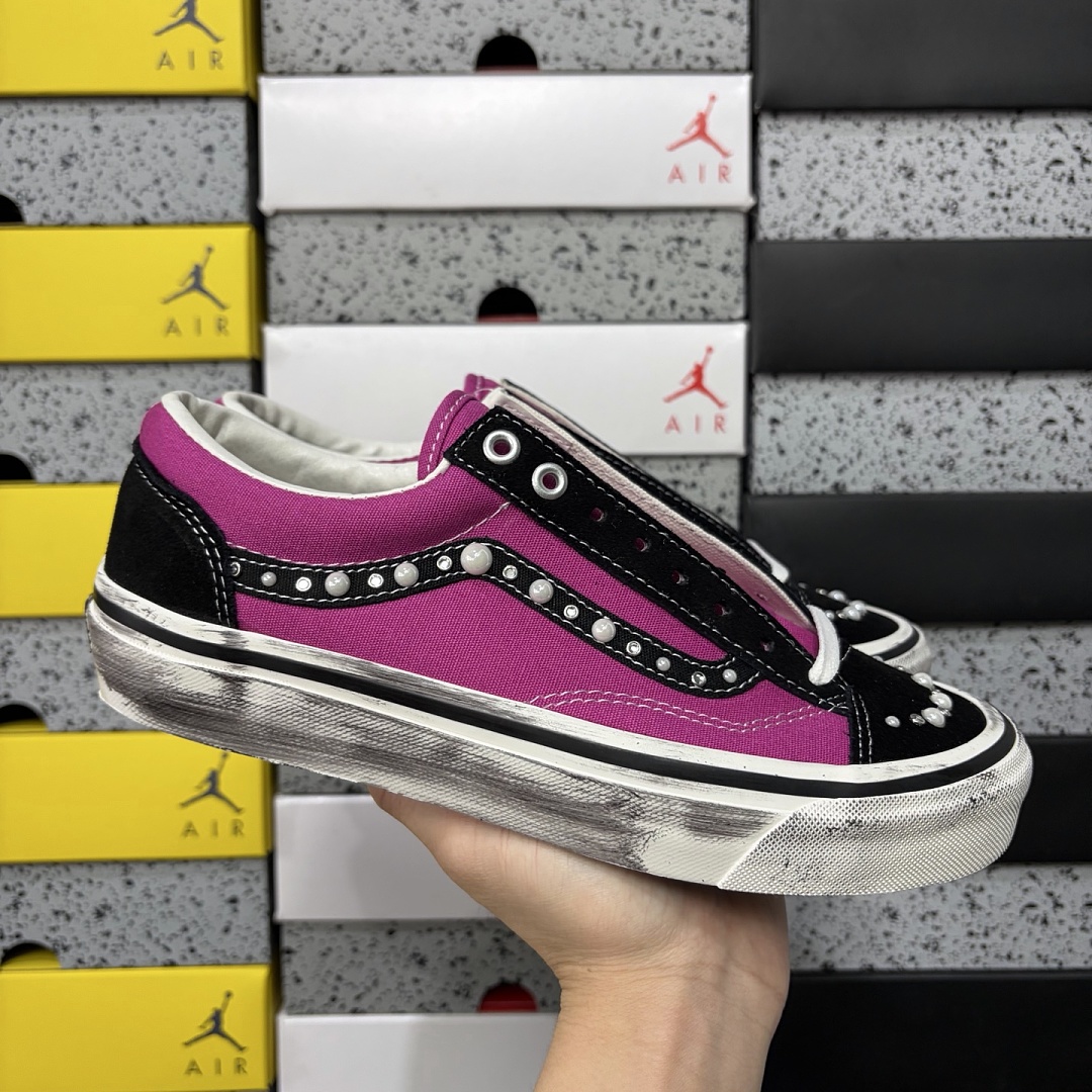 Vans OTW Old Skool 36 Pearlized Pack Pink Black VN000E8VHLE Bead Stud - Image 7