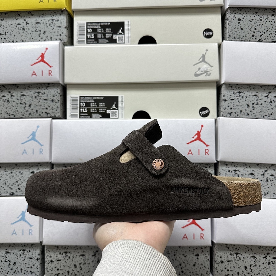Birkenstock Birken Boston Soft Footbed Khaki Suede (Thick Leather) - Image 9
