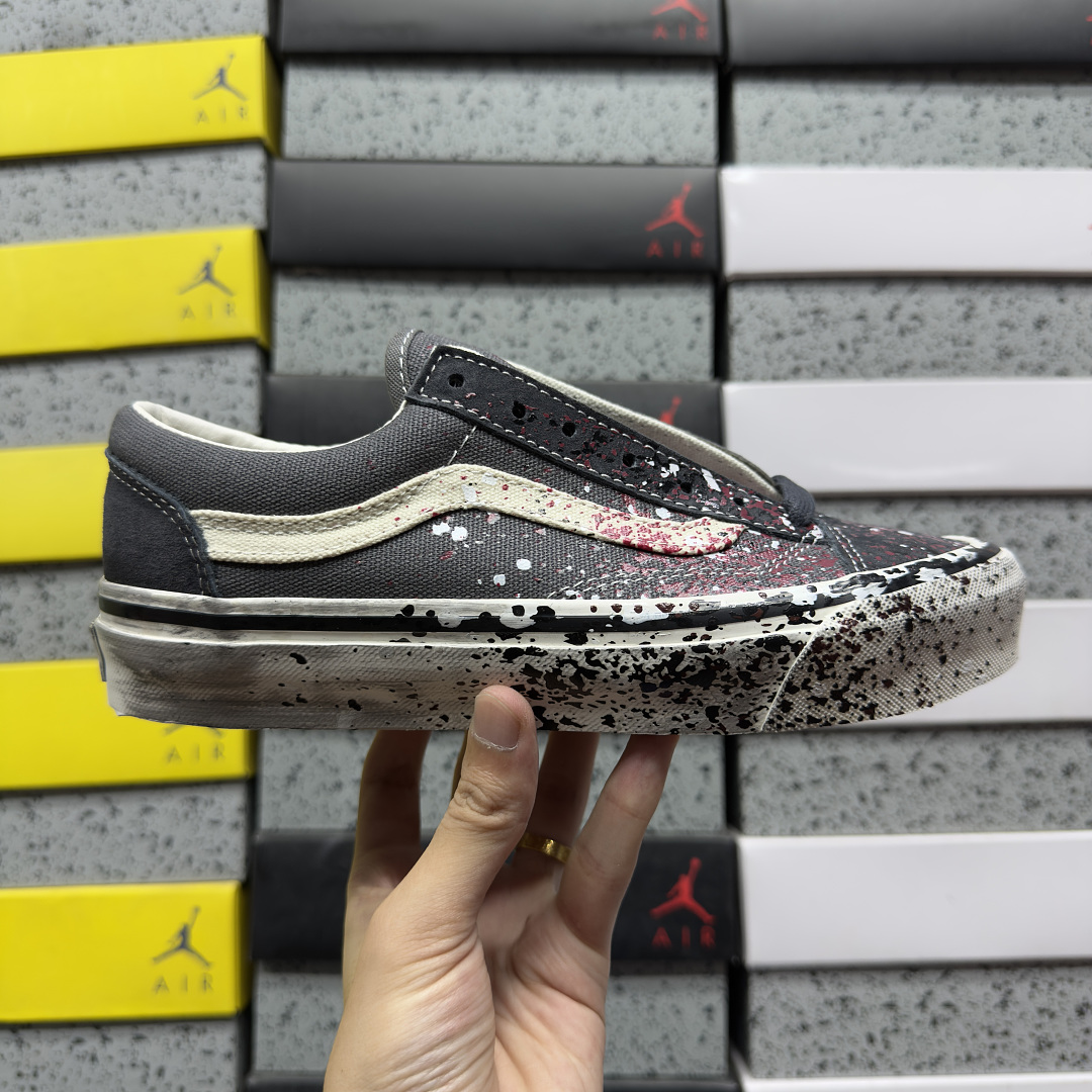 Vans Premium Old Skool 36 Paint Splatter Charcoal (Grey) - Image 4
