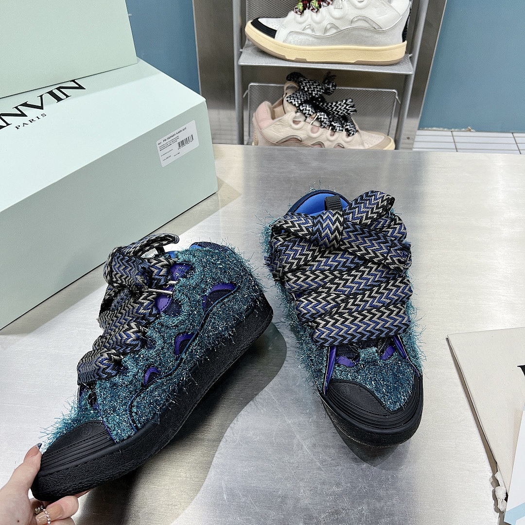 Lanvin FoShan Batch Lanvin Leather Curb Sneakers Three Generations - Image 49