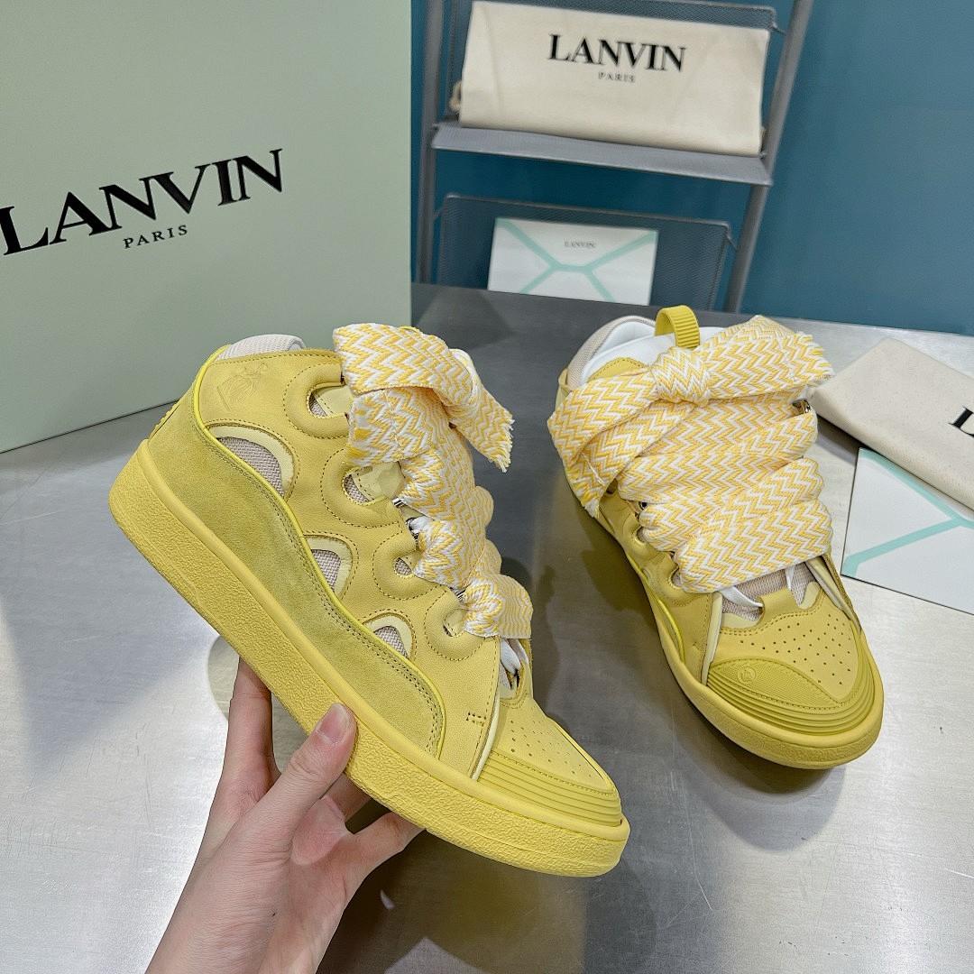 Lanvin FoShan Batch Lanvin Leather Curb Sneakers Three Generations - Image 7