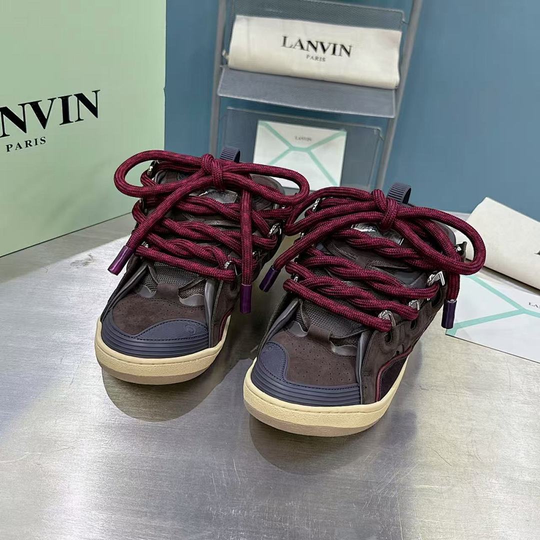 Lanvin FoShan Batch Lanvin Leather Curb Sneakers Three Generations - Image 8