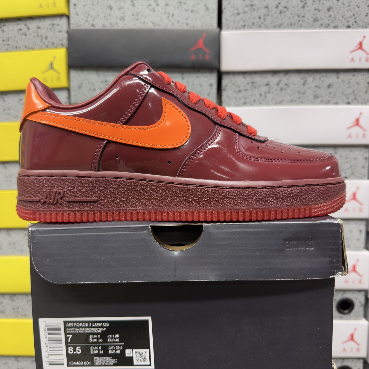 Nike Air Force 1 Low Patent Leather Dark Team Red Safety (Orange) - Image 10