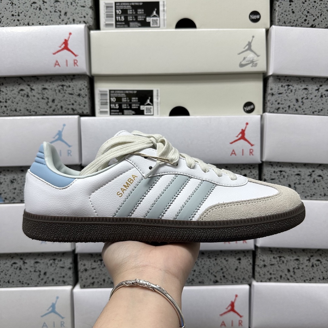 Adidas Samba OG White Halo Blue ID2055 - Image 5