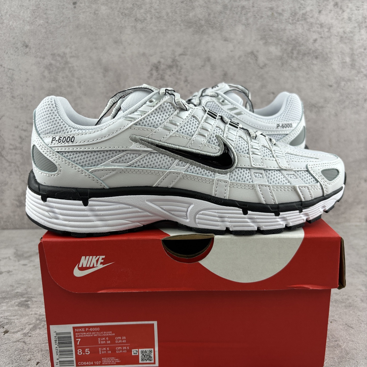 Nike P-6000 White Metallic Silver Black CD6404-107 - Image 10