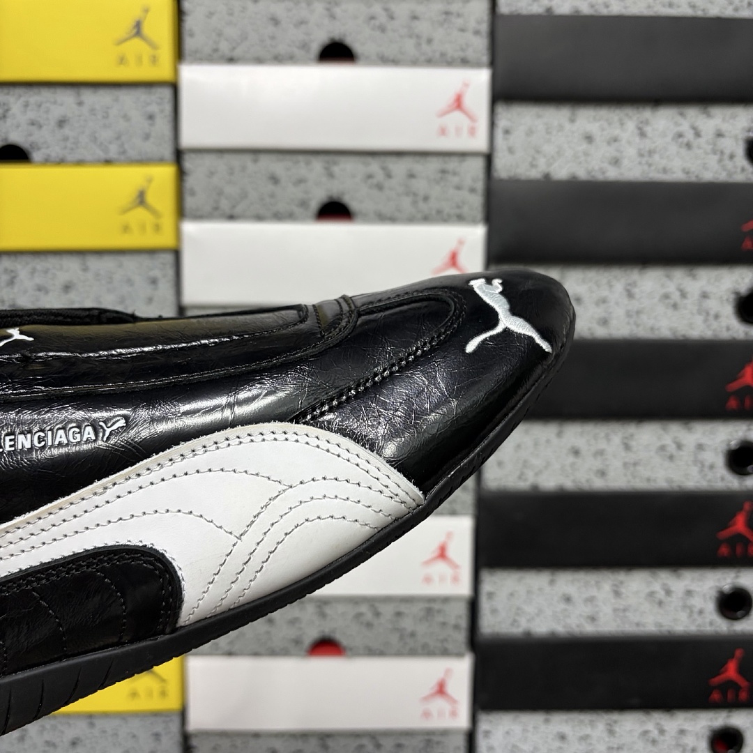 Balenciaga Speedcat Leather (Black White) - Image 2