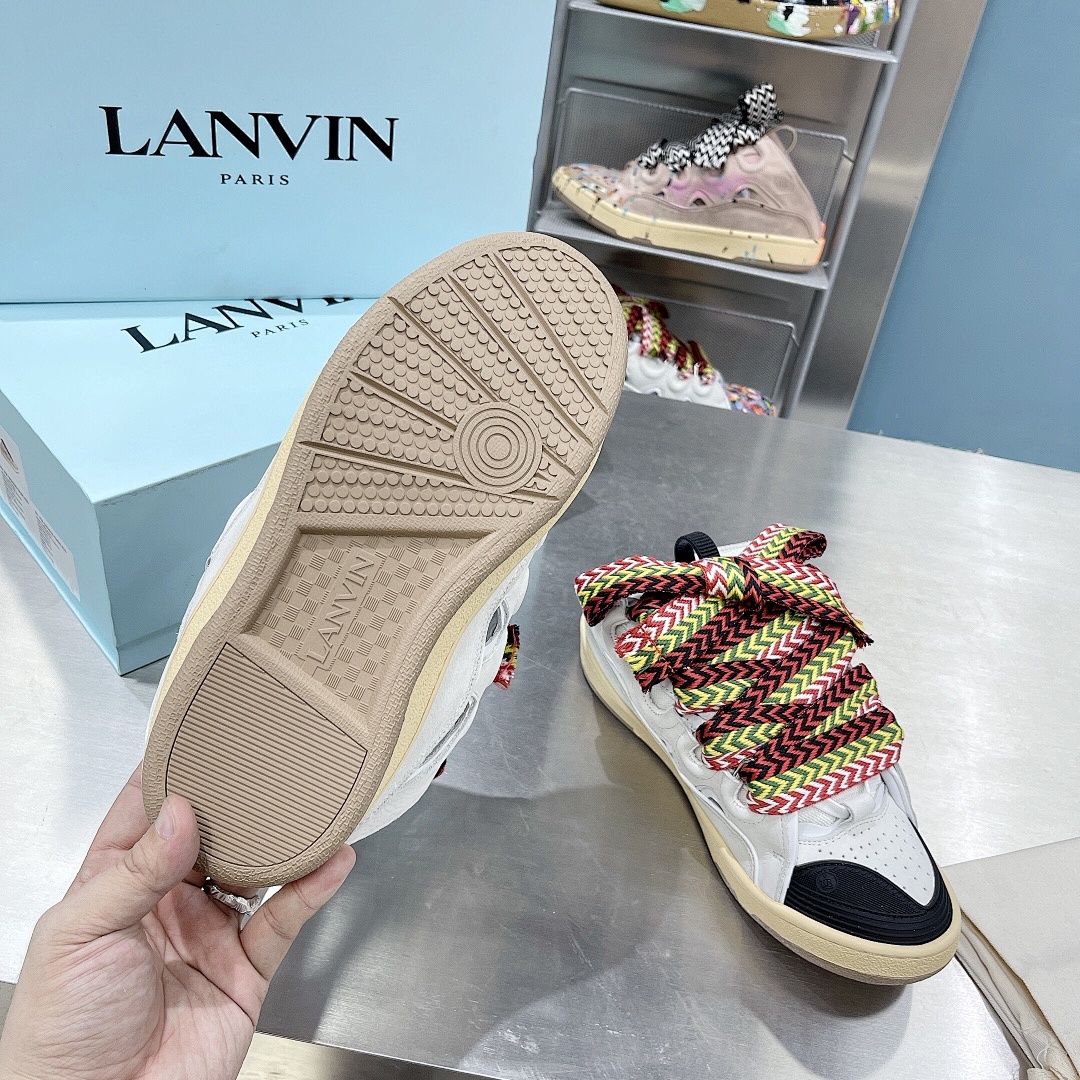Lanvin FoShan Batch Lanvin Leather Curb Sneakers Three Generations - Image 9