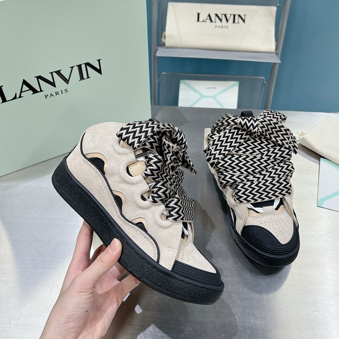 Lanvin FoShan Batch Lanvin Leather Curb Sneakers Three Generations - Image 7