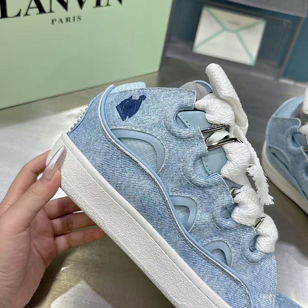 Lanvin FoShan Batch Lanvin Leather Curb Sneakers Three Generations - Image 8