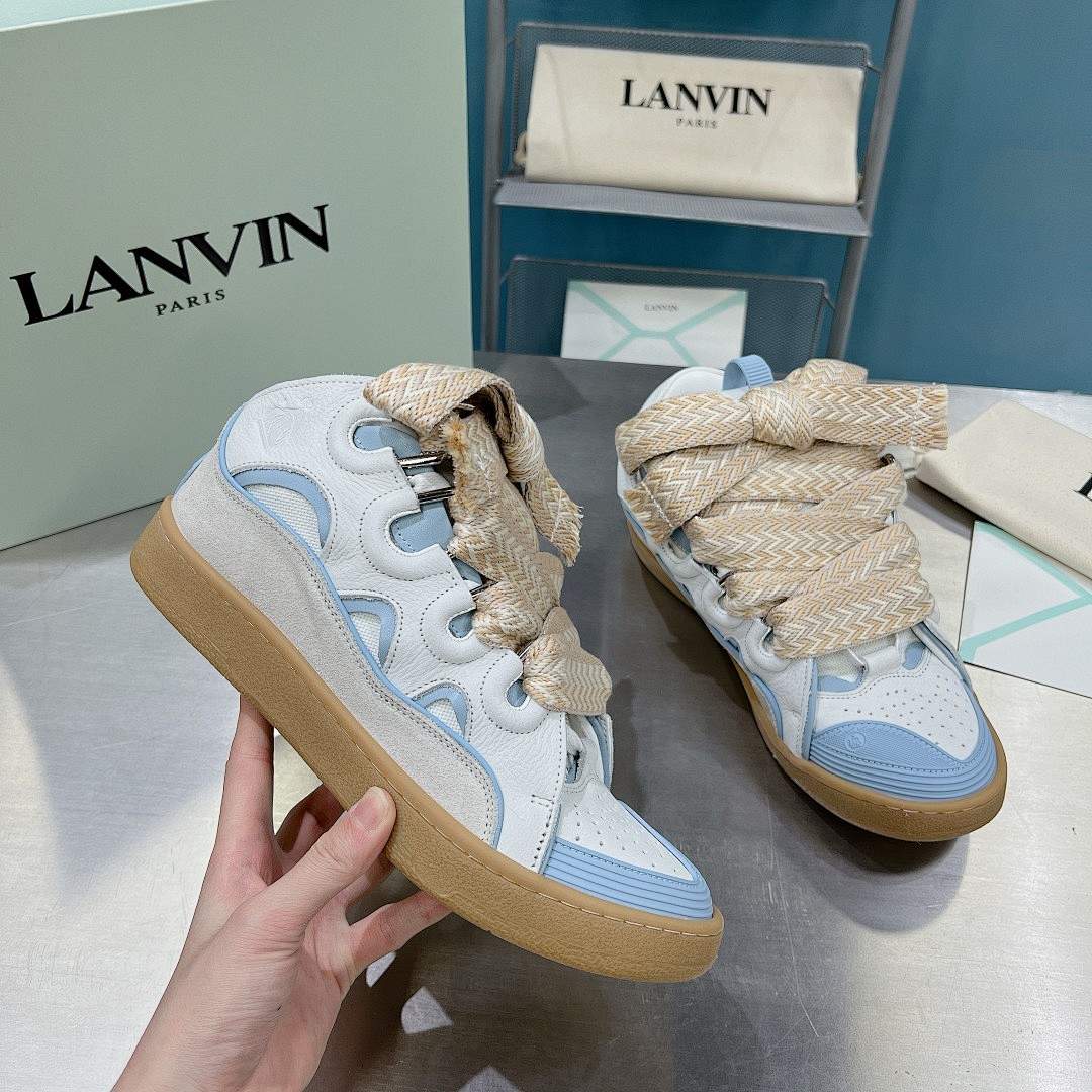 Lanvin FoShan Batch Lanvin Leather Curb Sneakers Three Generations - Image 6