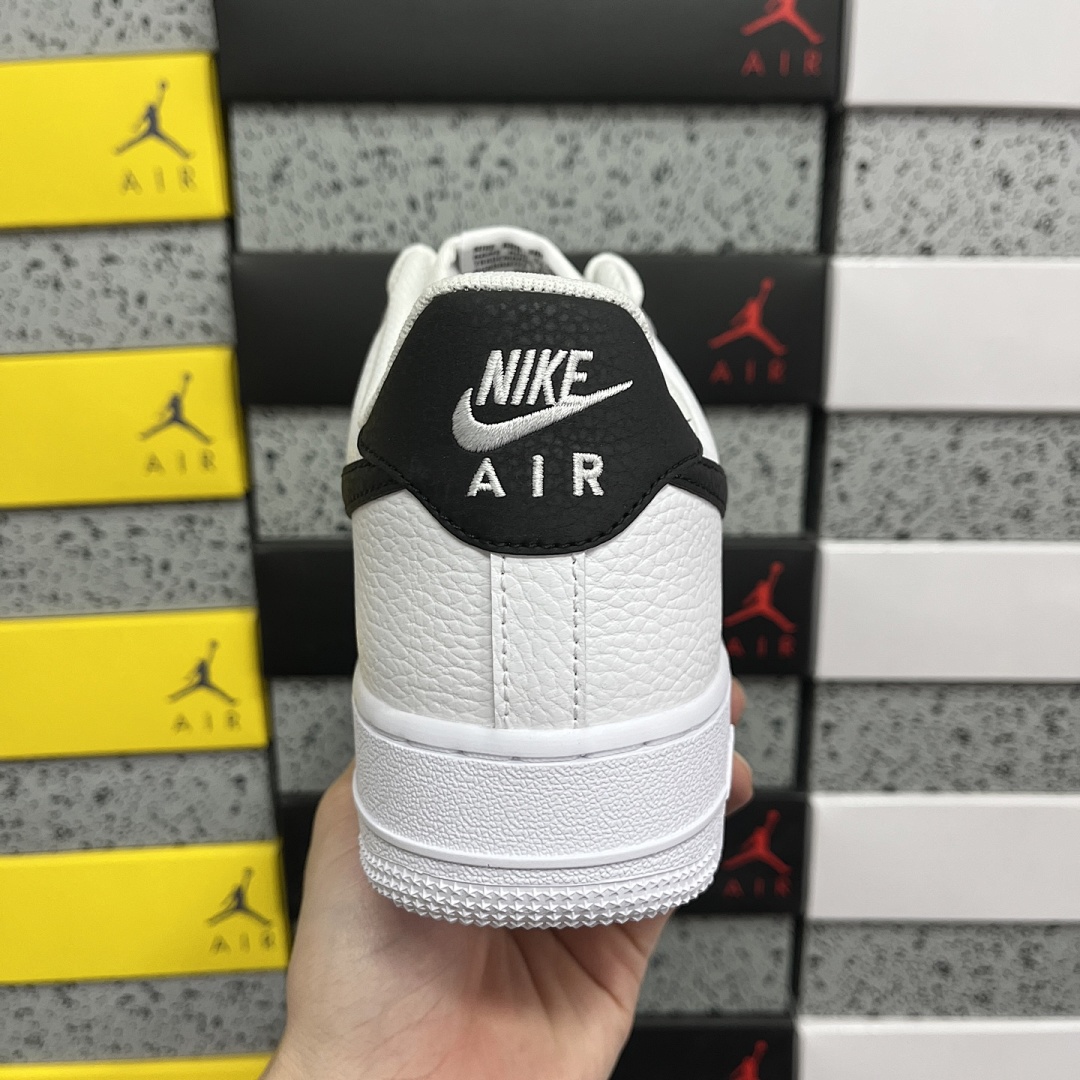 Nike Air Force 1 Low '07 White Black Pebbled Leathe - Image 8