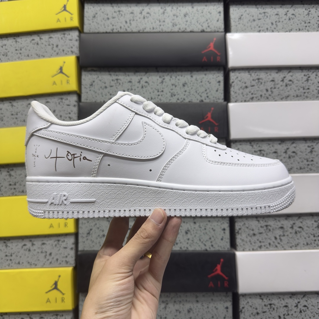 Nike Air Force 1 Low '07 White Collab (Travis Scott Cactus Jack Utopia Edition) - Image 9