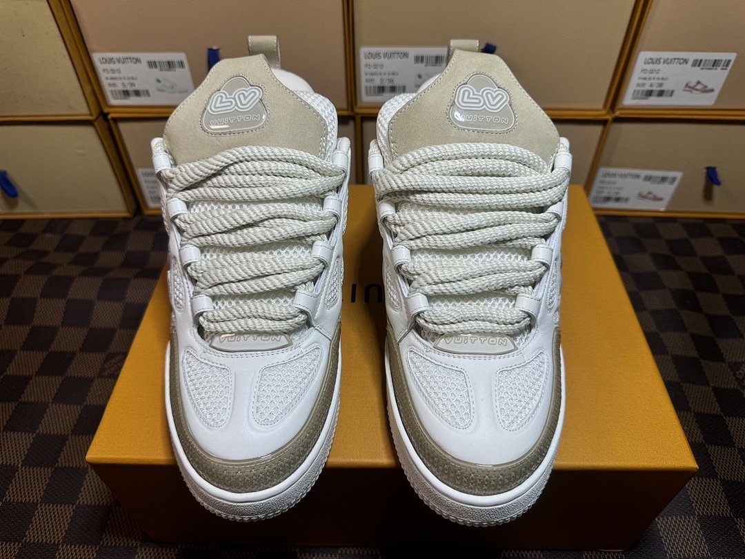 Louis Vuitton LV Skate White Brown Sneakers - Image 9