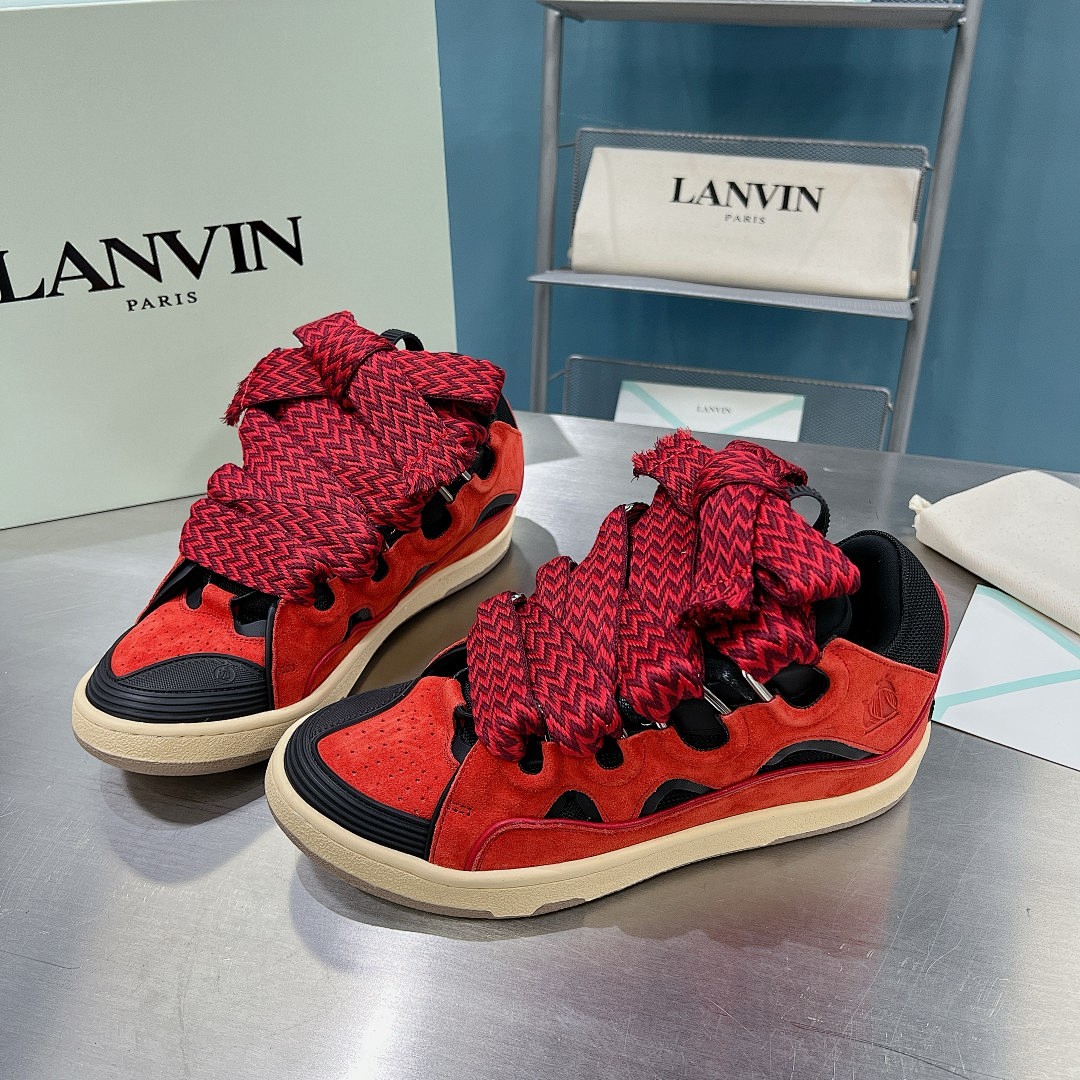 Lanvin FoShan Batch Lanvin Leather Curb Sneakers Three Generations - Image 2