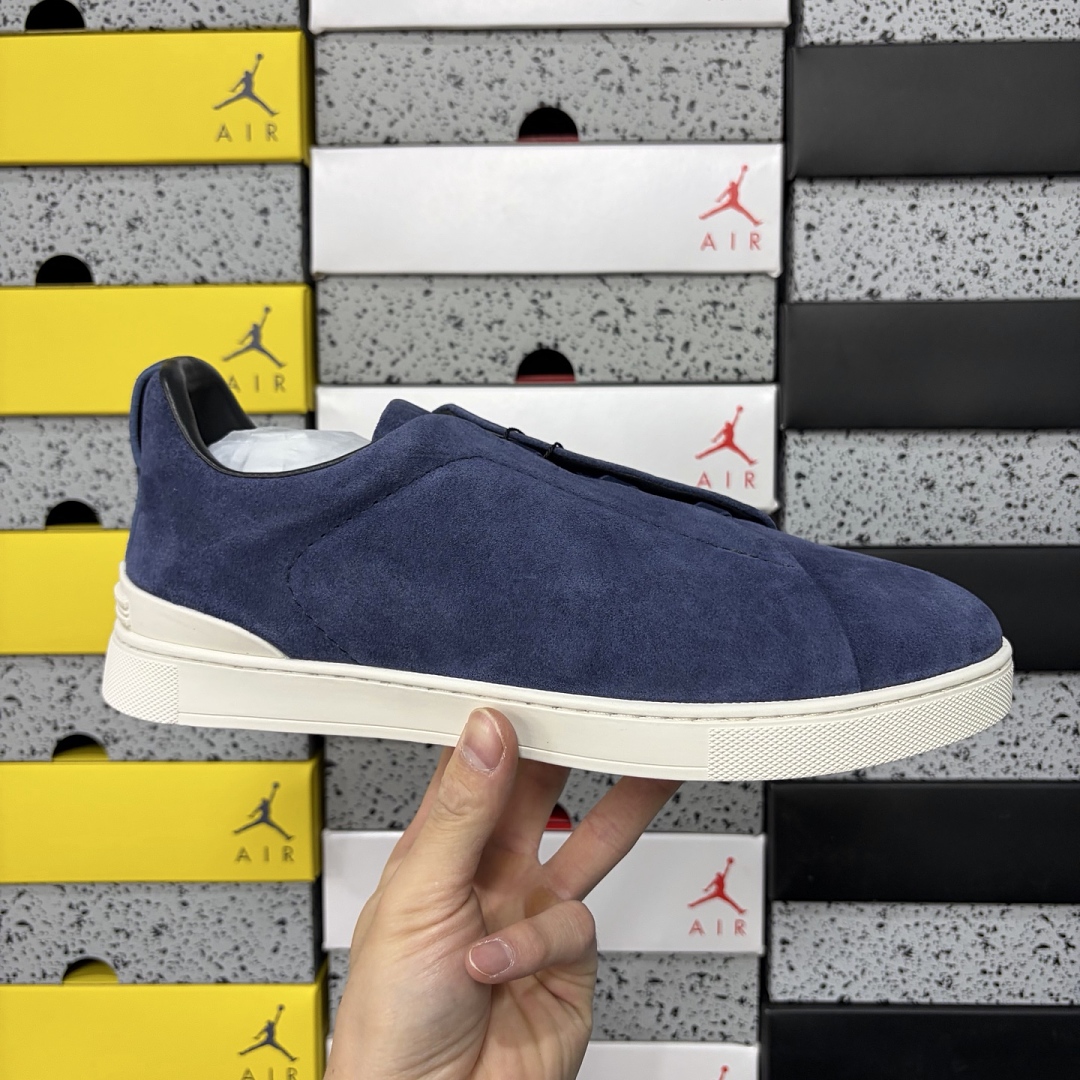 Zegna Deerskin Triple Stitch (White Blue) - Image 7