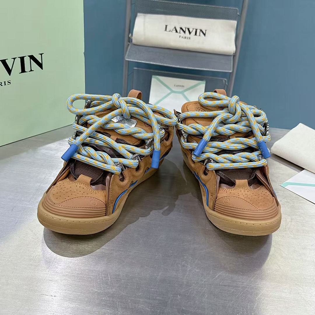 Lanvin FoShan Batch Lanvin Leather Curb Sneakers Three Generations - Image 9