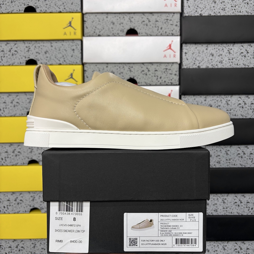 Zegna Deerskin Triple Stitch (White Yellow)