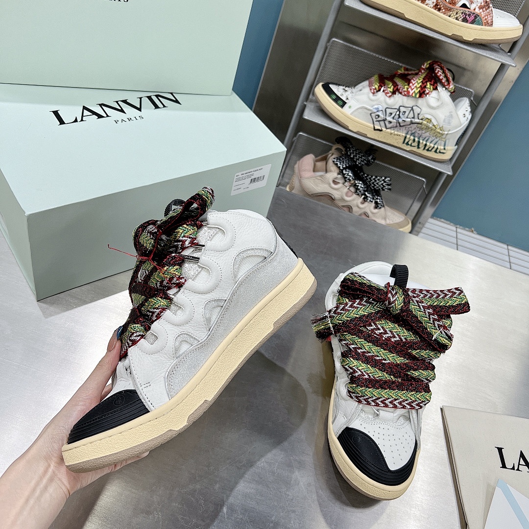 Lanvin FoShan Batch Lanvin Leather Curb Sneakers Three Generations - Image 105