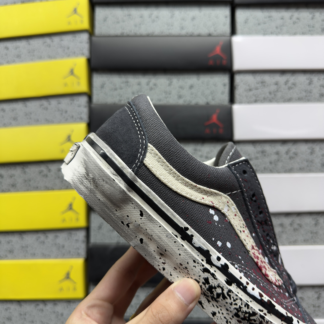 Vans Premium Old Skool 36 Paint Splatter Charcoal (Grey) - Image 6