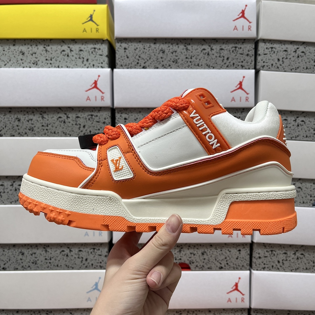 Louis Vuitton Trainer Maxi (White Orange) - Image 6