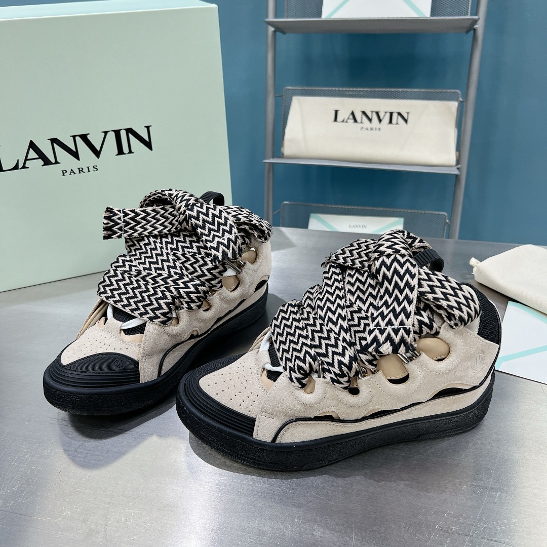 Lanvin FoShan Batch Lanvin Leather Curb Sneakers Three Generations - Image 9