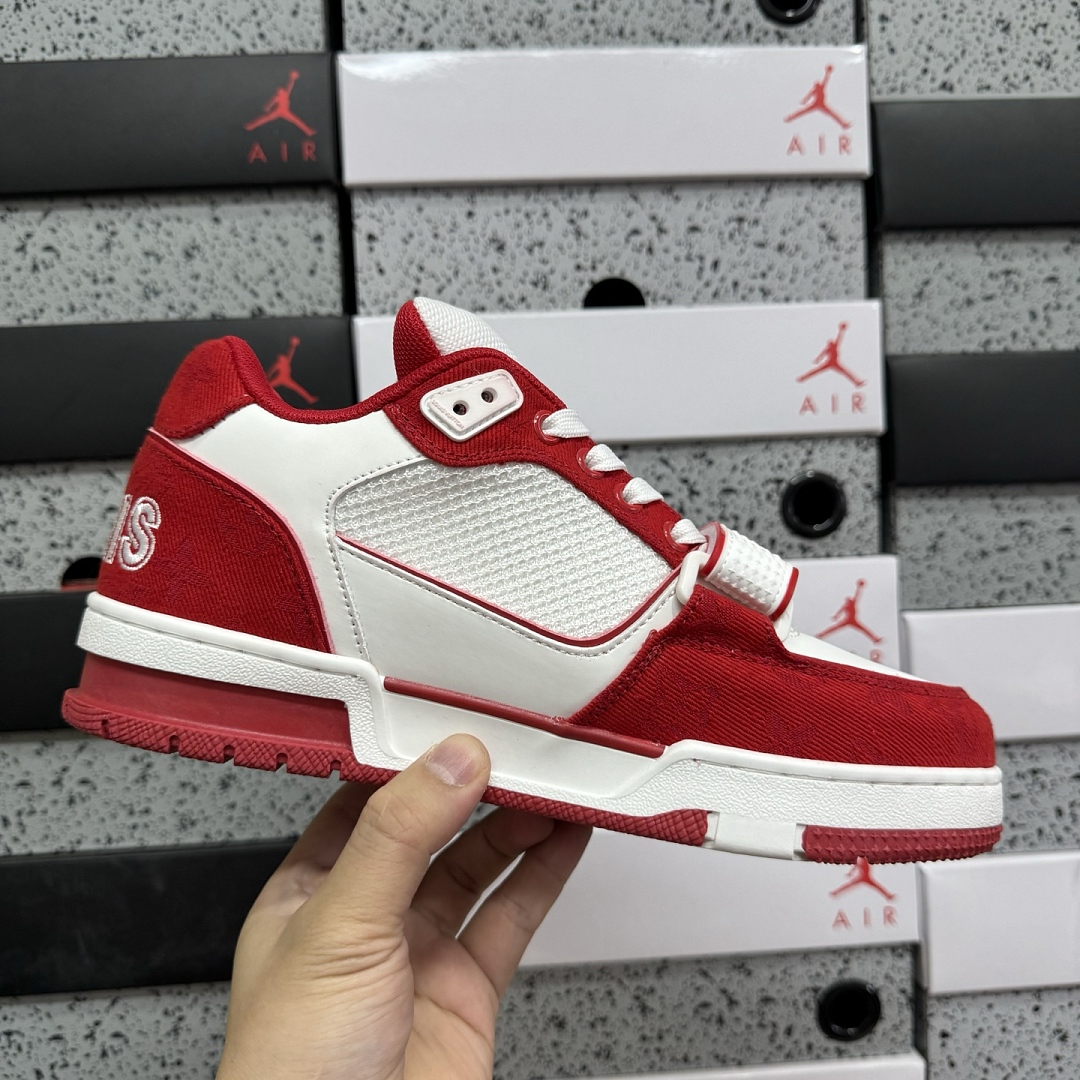 Louis Vuitton Trainer (White Red) - Image 7