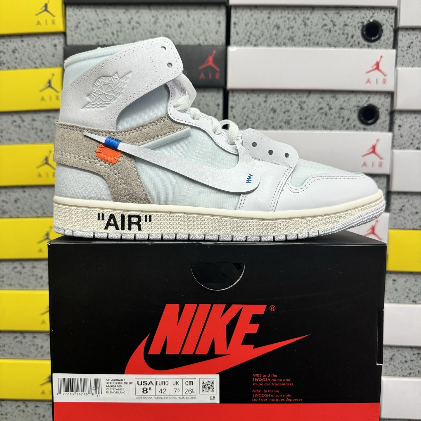 Nike Jordan 1 Retro High Virgil Abloh Archive Alaska 1Ow (White) - Image 11