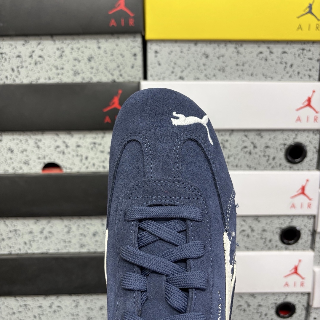 Balenciaga Speedcat Suede (Distressed Navy White) - Image 11