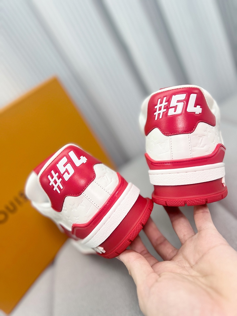 Louis Vuitton LV Trainer #54 Signature (Red White) - Image 5