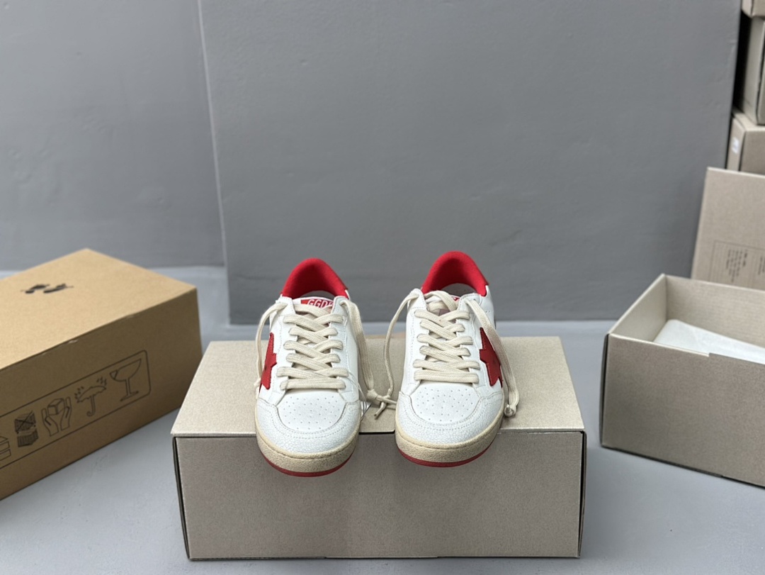 Golden Goose Deluxe Brand White Leather Red Star - Image 8