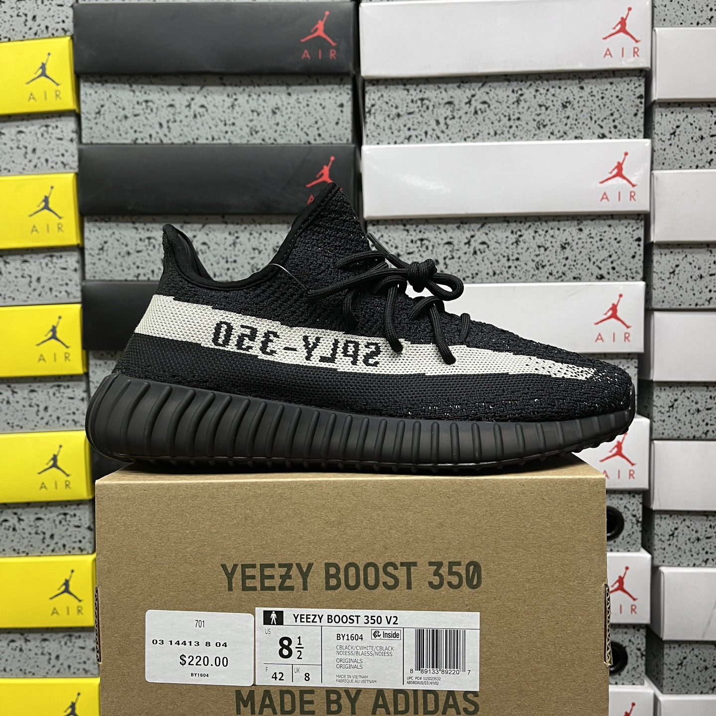 Adidas Yeezy Boost 350 V2 Core (Black White) - Image 10