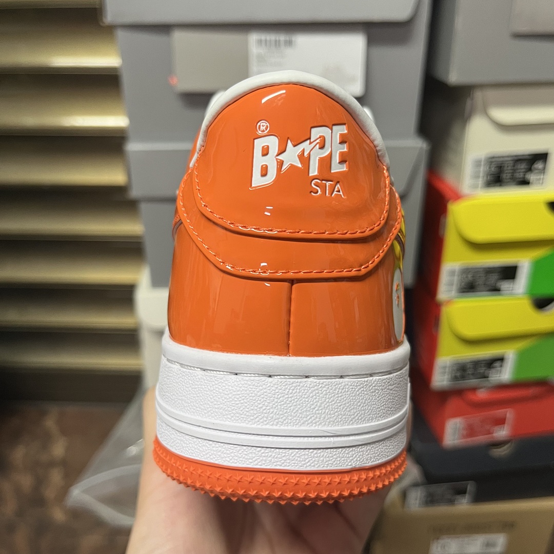 Bape A Bathing Ape Bape Sta Low Orange White 8 - Image 8