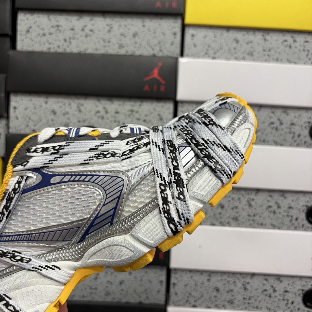 Balenciaga 3XL Extreme Lace 9471 White Black Yellow Straps - Image 7