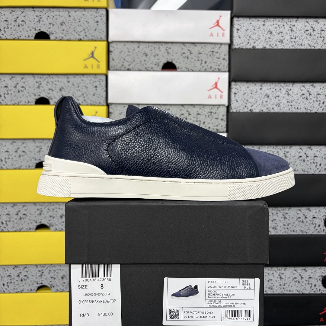 Zegna Deerskin Triple Stitch (Navy)