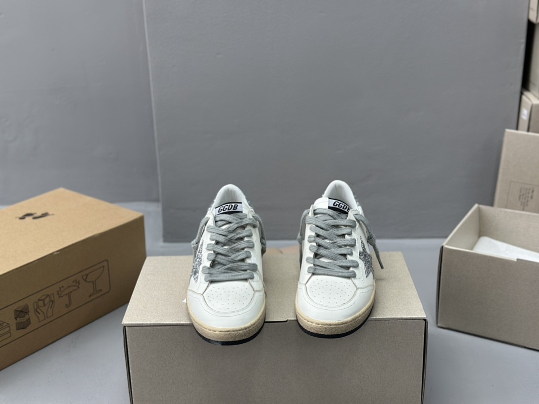 Golden Goose Deluxe Brand White Leather Silver Star - Image 8