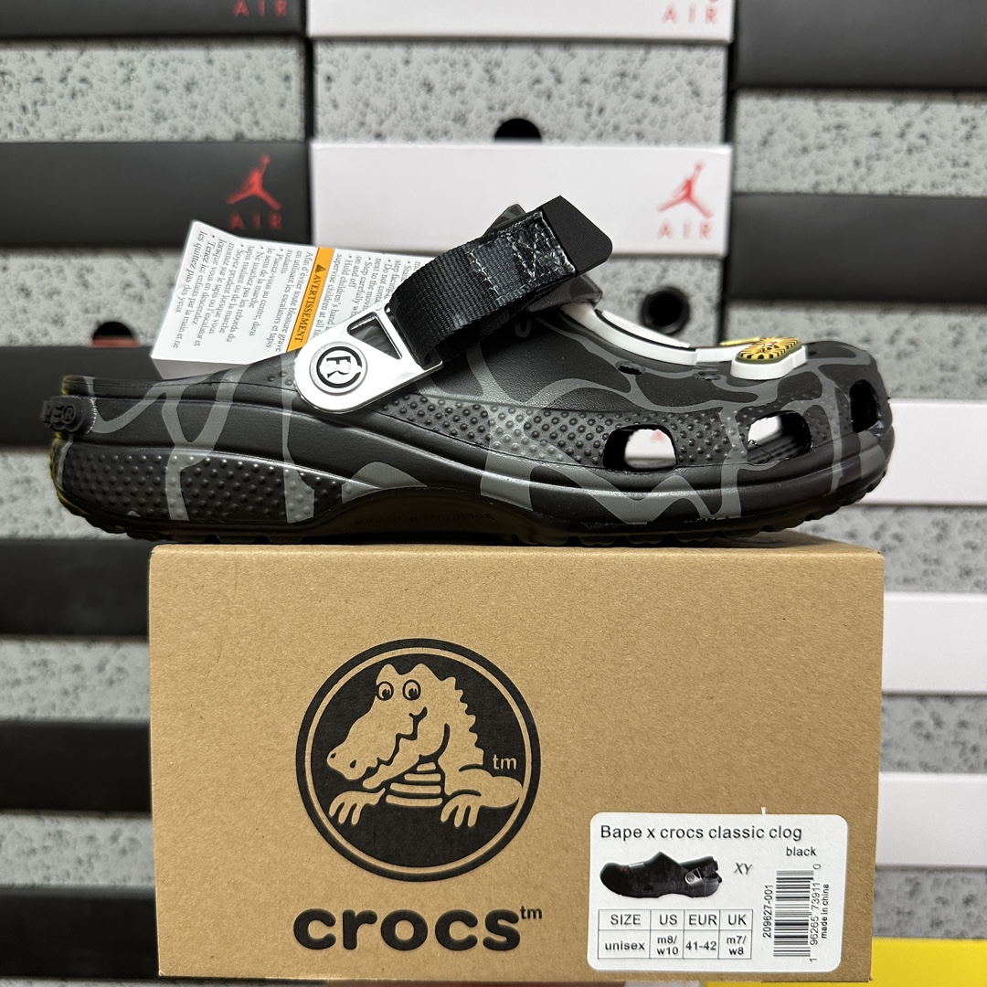 Crocs Classic Clog A Bathing Ape ABC Camo Black Print - Image 12
