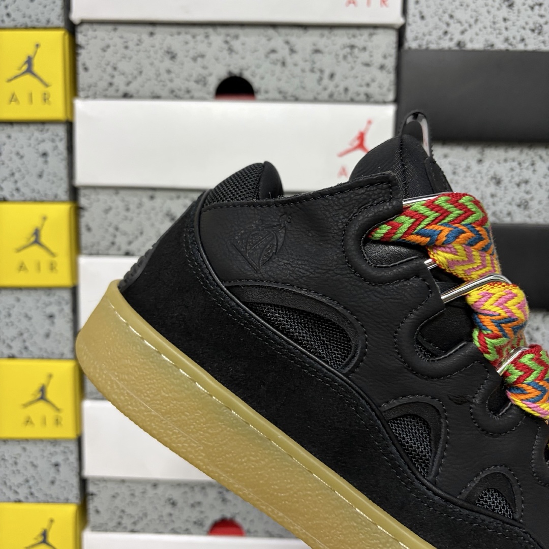 Lanvin Leather Curb Black Suede Color Lace Gum Sole DRAG‑A20 - Image 9