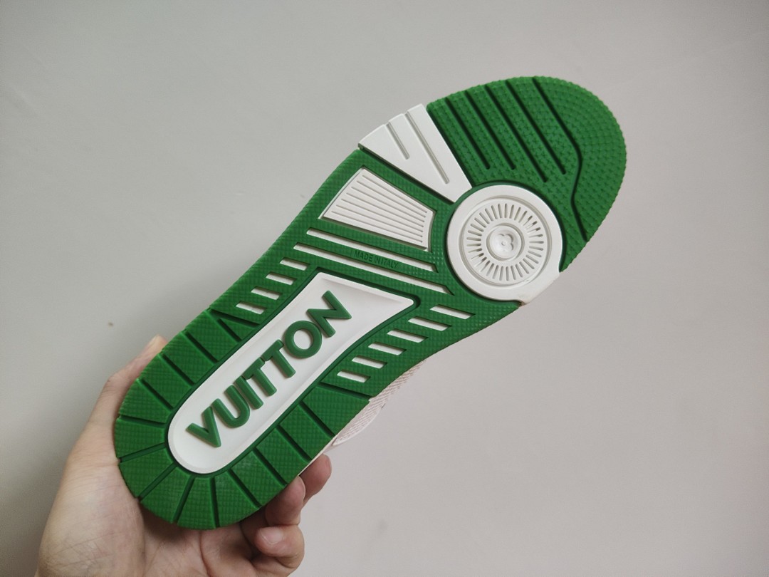Louis Vuitton LV Trainer Green Monogram Denim Velcro Strap - Image 9