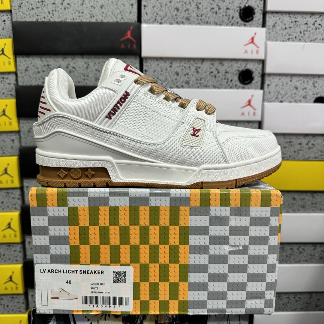 Louis Vuitton Trainer Rhinestone White Orange (Water Bead)