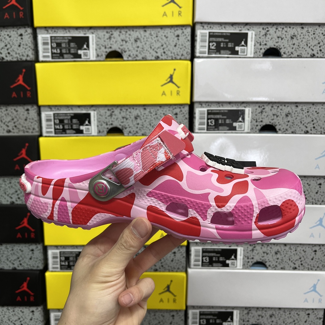 Crocs Classic Clog A Bathing Ape ABC Camo Pink Print - Image 10