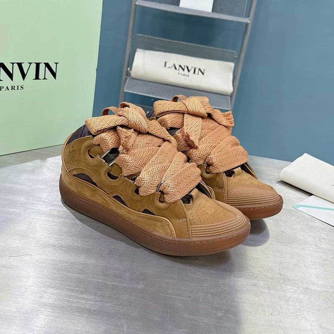 Lanvin FoShan Batch Lanvin Leather Curb Sneakers Three Generations - Image 7