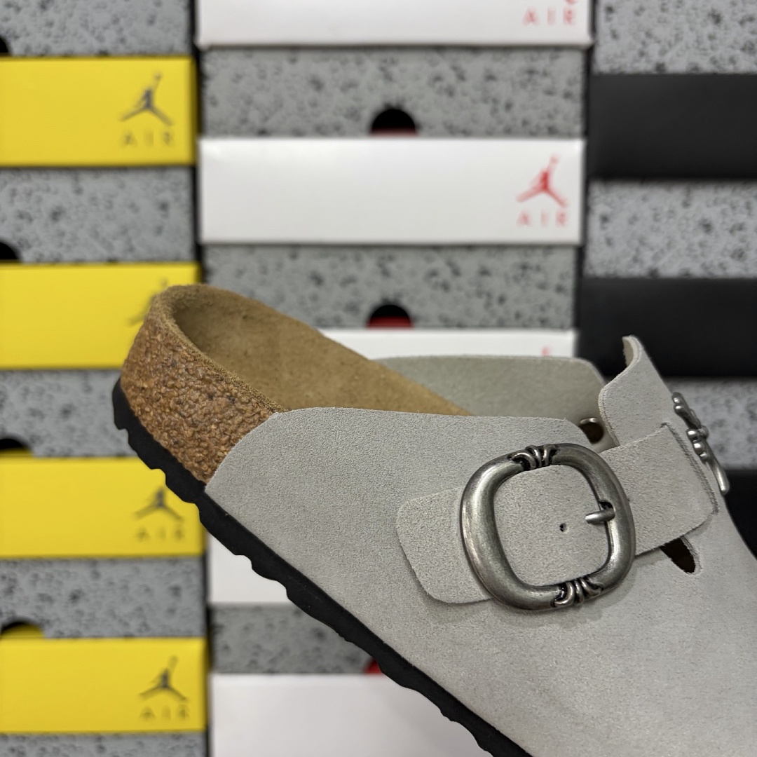 Birkenstock Birken Boston Soft Footbed Grey Metallic Buckle - Image 3