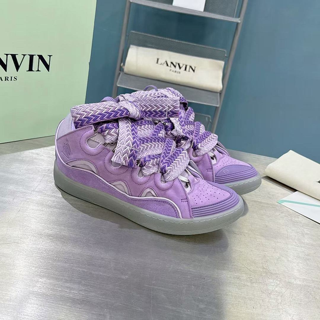 Lanvin FoShan Batch Lanvin Leather Curb Sneakers Three Generations - Image 7