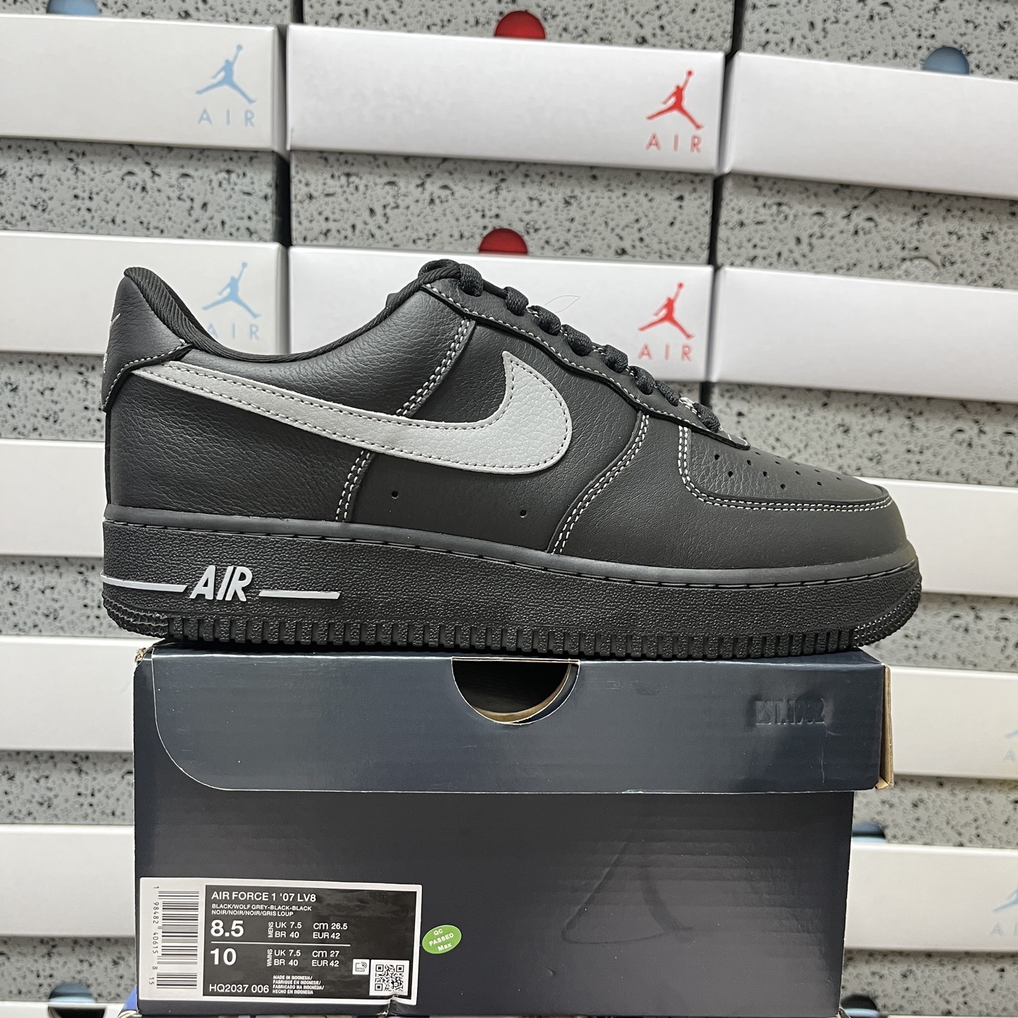 Nike Air Force 1 Low '07 LV8 (Black Grey) - Image 10