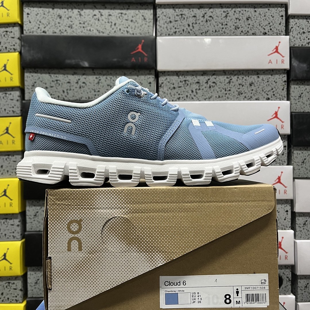 On Running Running Cloud 6 Chambray White 3MF10071508