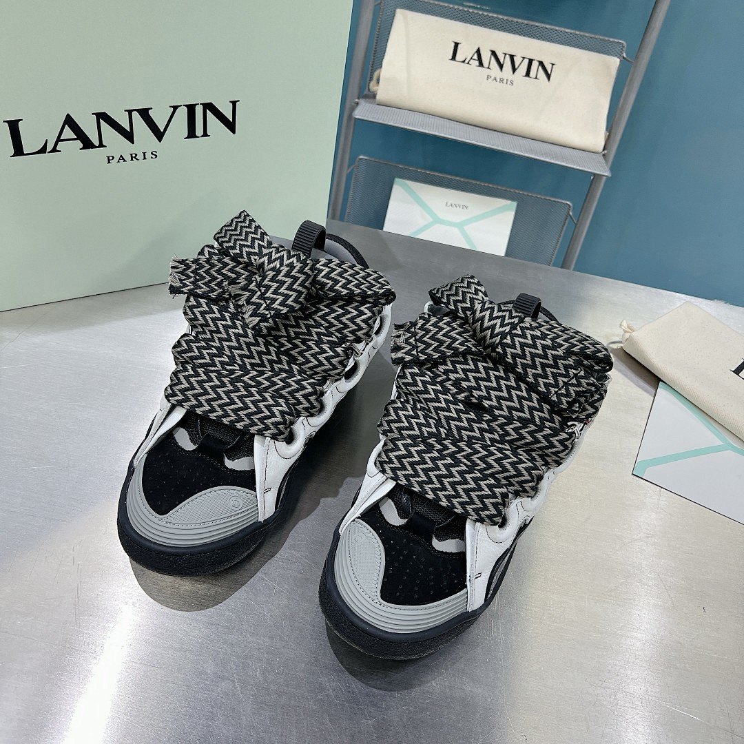 Lanvin FoShan Batch Lanvin Leather Curb Sneakers Three Generations - Image 8