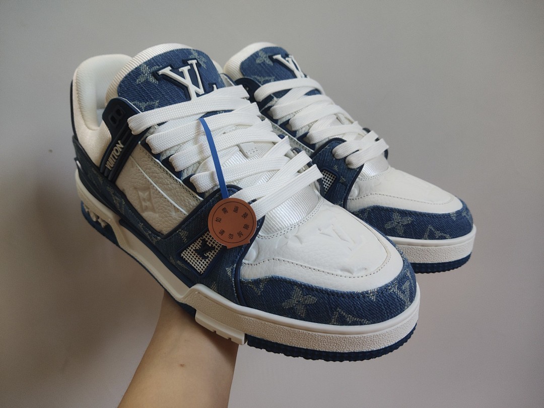 Louis Vuitton LV Trainer Monogram Denim (White Blue) - Image 8